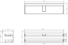 Mexen Orio, kúpeľňová skrinka 160 cm s umývadlom Vela, 2 zásuvky, biela matná, 91A10-16047-2-BFF01-W23M01