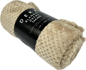 Home Elements Mikroflanelová deka s textúrou, béžová