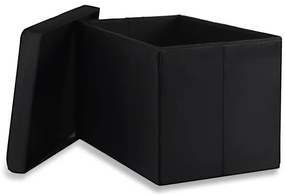 Skladacia lavička s vekom XL zamatová, čierna