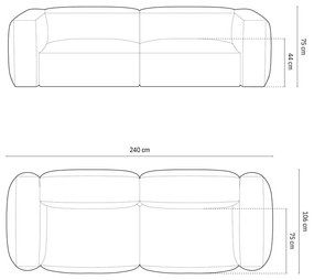 Zelená zamatová pohovka 240 cm Martina – Micadoni