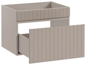 Koupelnová sestava Iconic s umyvadlem, skříňkami a zrcadlem 60 cm kašmírová/dub coast evoke