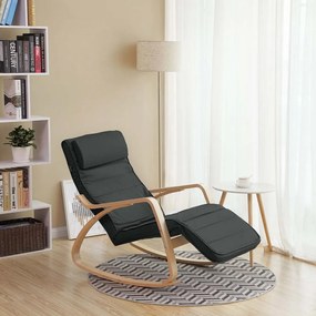 SongmicsHome Hojdacie kreslo, leňoška SWING nosnosť 150kg, 67x115x91cm, antracitová