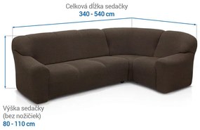 Super strečové poťahy HARMONIA tabaková rohová sedačka (š. 340 - 540 cm)