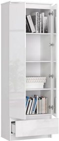 Uzavretý regál R60 2D 1SZ CLP biely / biely lesk
