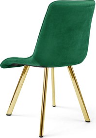 Jedálenská stolička CIEZA VELVET so zlatými nohami, zelená