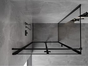 Mexen Mist-F T, 1-krídlový skladací sprchový kút ľavý 120 x 70 cm, číre sklo-čierny rám, 8A6T-120-070-70-70-L