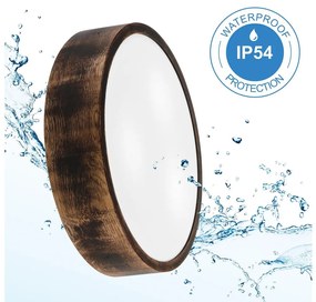 Stropné kúpeľňové svietidlo OAK SMOKY 3xE27/15W/230V IP54, 37,5 cm, dub/hnedá