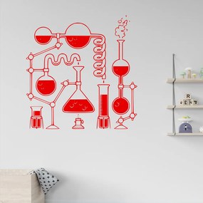 Veselá Stena Samolepka na stenu na stenu Chémia Farba: růžová, Veľkosť: 100 x 102 cm