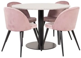 Razzia Velvet stolová súprava terazzo sivá/ružová