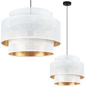Závesné svietidlo Asti, 1x biele PVC tienidlo, (fi 45cm), g, b