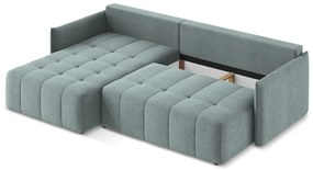 Modrá rozkladacia/s úložným priestorom rohová pohovka (ľavý roh/s leňoškou) Moku – Makamii