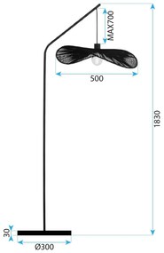 Toolight Toolight, podlahová lampa 1xE27 APP1829-1F, čierna-hnedá, OSW-09319