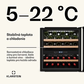 Klarstein Vinsider Victoria 36 chladnička na víno, 36 fliaš, dotyková, UV ochrana, LED, tichá, 3 police