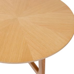 Mazzoni BELLUNO Prírodný jaseň - DREVENÝ KONFERENČNÝ STOLÍK Ø65 cm OKRÚHLY MODERN CLASSIC
