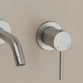 Rea Clif, umývadlová podomietková batéria, brúsená oceľ, REA-B5840