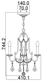 Feiss FE-VALENTINA4 - Luster na reťazi VALENTINA 4xE14/60W/230V