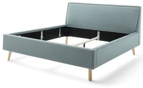 Modrá/sivá čalúnená dvojlôžková posteľ bez roštu 180x200 cm Frieda – Meise Möbel