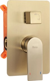 Rea Verso, podomietková sprchová sada + krabicový montážny systém, zlatá matná, REA-P9150