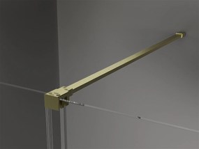 Mexen Velar, sprchový kút s posuvnými dverami 130(dvere) x 100(stena) cm, 8mm číre sklo, zlatá matná, 871-130-100-01-55