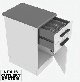 Kuchynská linka Belini Premium Full Version 420 cm šedý antracit Glamour Wood s pracovnou doskou JANET