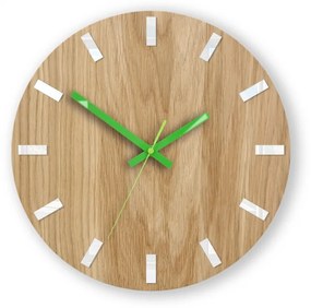 Nástenné hodiny Simple Oak hnedo-zelené