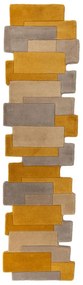 Flair Rugs, Behúň Abstract Collage Ochre/Natural, 60x230, žltá, chodba / predsieň