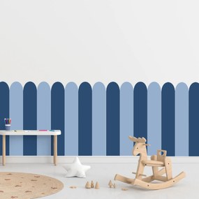 PIPPER. Textilná samolepiaca tapeta - Oblúk - Tmavomodrá farba Farba: Kombinácia, Veľkosť: 100 cm