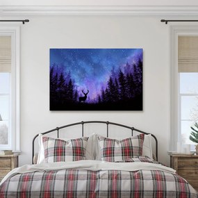 Obraz vianočný jeleň v magickom lese