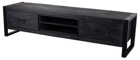TV skrinka z mangového dreva Stockton Black 200 cm Mahom