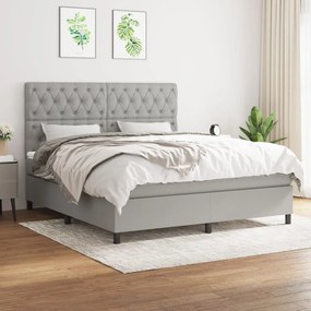 Boxspring posteľ s matracom svetlosivá 100x200 cm látka 3142025