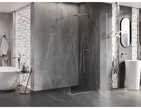 Mexen Lunar-B L, 1-krídlový sprchový kút, pravý, 70 x 70 cm, 8mm číre sklo, brúsená oceľ profil, 832L-070-070-97-00-P