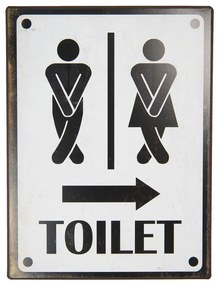 Nástenná kovová ceduľa Toilet - 26 * 35 cm