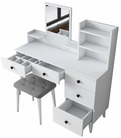 Kozmetický stolík Bela White so stoličkou