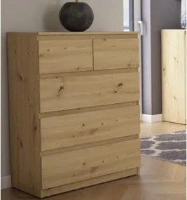 Komoda s 5 zásuvkami Carlos, dub artisan, 75 cm%