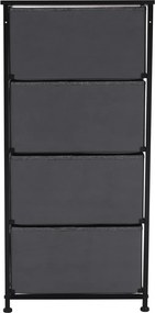 Komoda s látkovými zásuvkami PALMERA, čierna