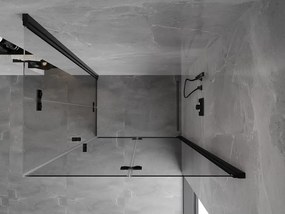 Mexen Mist-F Duo, skladací sprchový kút 110 x 120 cm, číre sklo, čierny profil, 8A6-110L-120P-70-00