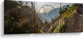 Obraz - Hora Olymp (s hodinami) (90x30 cm)