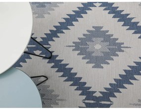 Modro-krémový vonkajší koberec NORTHRUGS Malibu, 80 x 150 cm