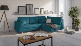 Tyrkysovomodrá rohová pohovka (pravý roh) Ariella - Ropez