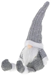 Vianočný trpaslík s bradou sivý 47cm