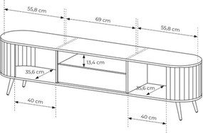 TV stolík Luvio 196 cm so zásuvkou - dub cremona