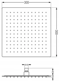 Mexen Slim dažďová hlavica 30 x 30 cm so sprchovým ramenom 40cm, ružová zlatá, 79130112-60