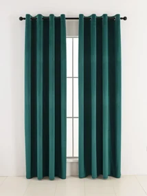 Zamatové zatemňovacie závesy Cesar petrolejové - 140 x 160 cm (2ks) - krúžky