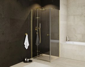 Besco Štvorcový sprchový kút PIXA GOLD SQ 90x90, výška 195 cm - bez vaničky BESCO-Orientácia: Pravá