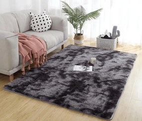 Protišmykový koberec SHAGGY ombré, tmavosivý