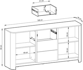 Komoda Sorrenti 168 cm - dub vicenza