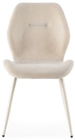 Krémovobiele čalúnené jedálenské stoličky v súprave 4 ks Ansu – Marckeric