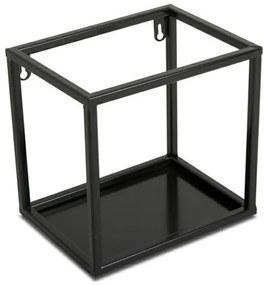 Nástenná polica 20x20 cm čierna