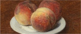 Obraz - Henri Fantin-Latour, Three Peaches on a Plate, reprodukcia (120x50 cm)