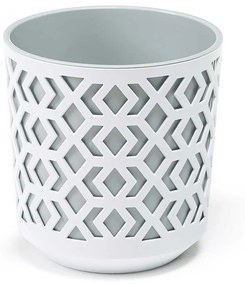 PLASTOVÝ KVETINÁČ ETNIC SADA 2KS 14,8X13,9 CM+20,1X19,5 CM BIELA